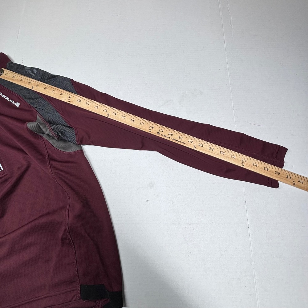 Endura Mens Hummvee‎ Long Sleeve Cycling Jersey 1/4 Zip Shirt Large Burgundy GUC - Picture 5 of 8